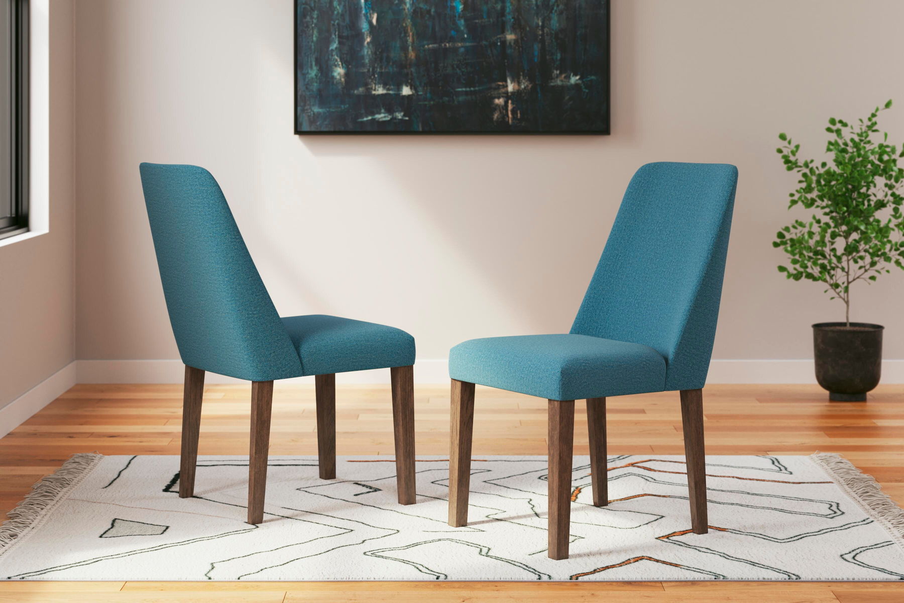 Lyncott - Dining Uph Side Chair (Set of 2) - Blue / Brown - Image 11