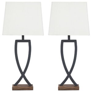 Makara - Metal Table Lamp (Set of 2) - Black / Brown