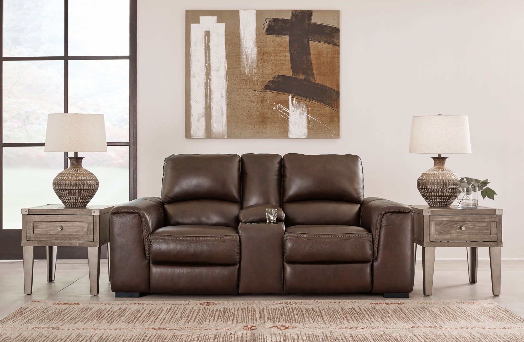 Alessandro - PWR REC Loveseat/Con/Adj HDRST - Walnut - Image 3