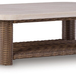 Dolan Creek - Rectangular Cocktail Table - Beige / Brown