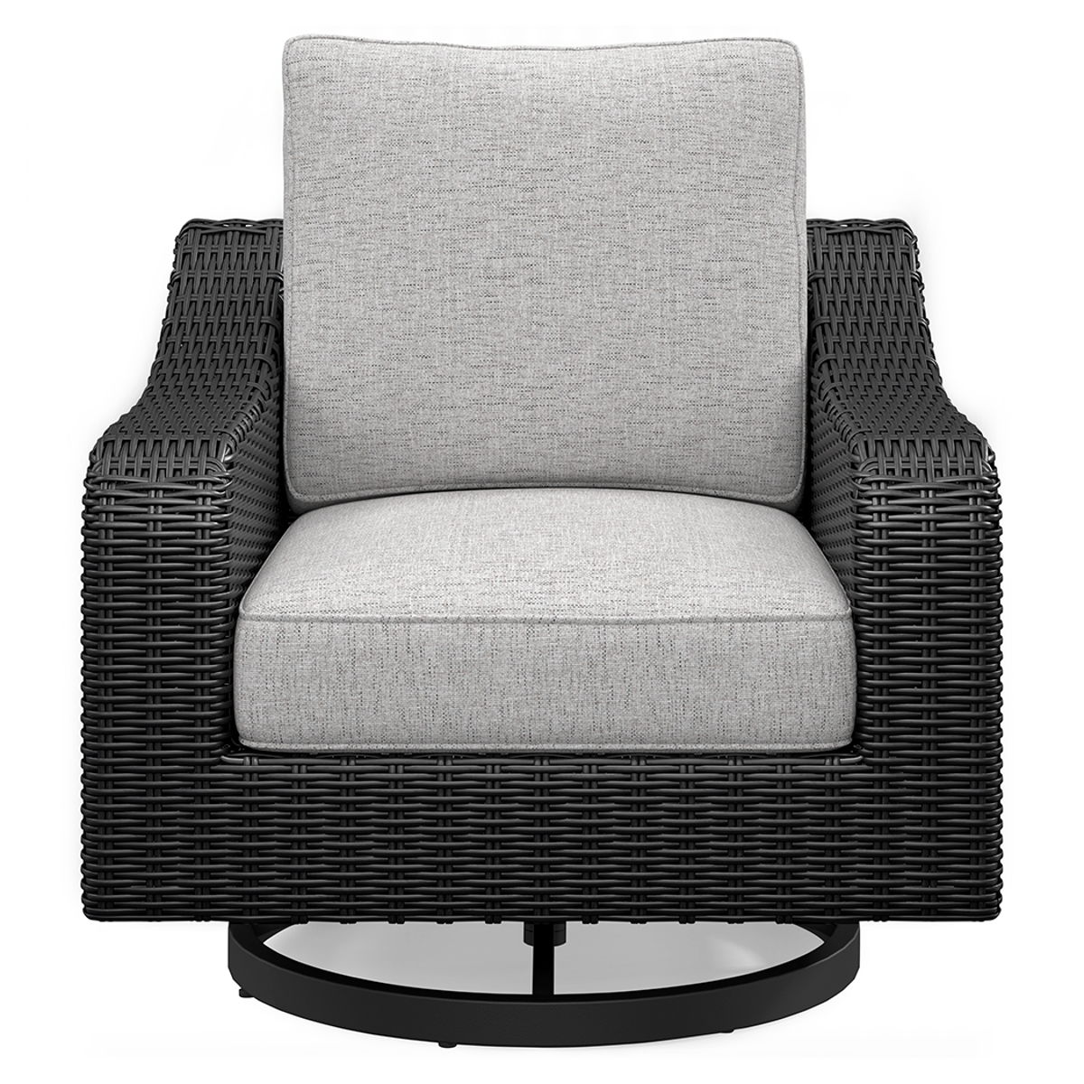 Beachcroft - Swivel Lounge Chair - Black / Light Gray - Image 7