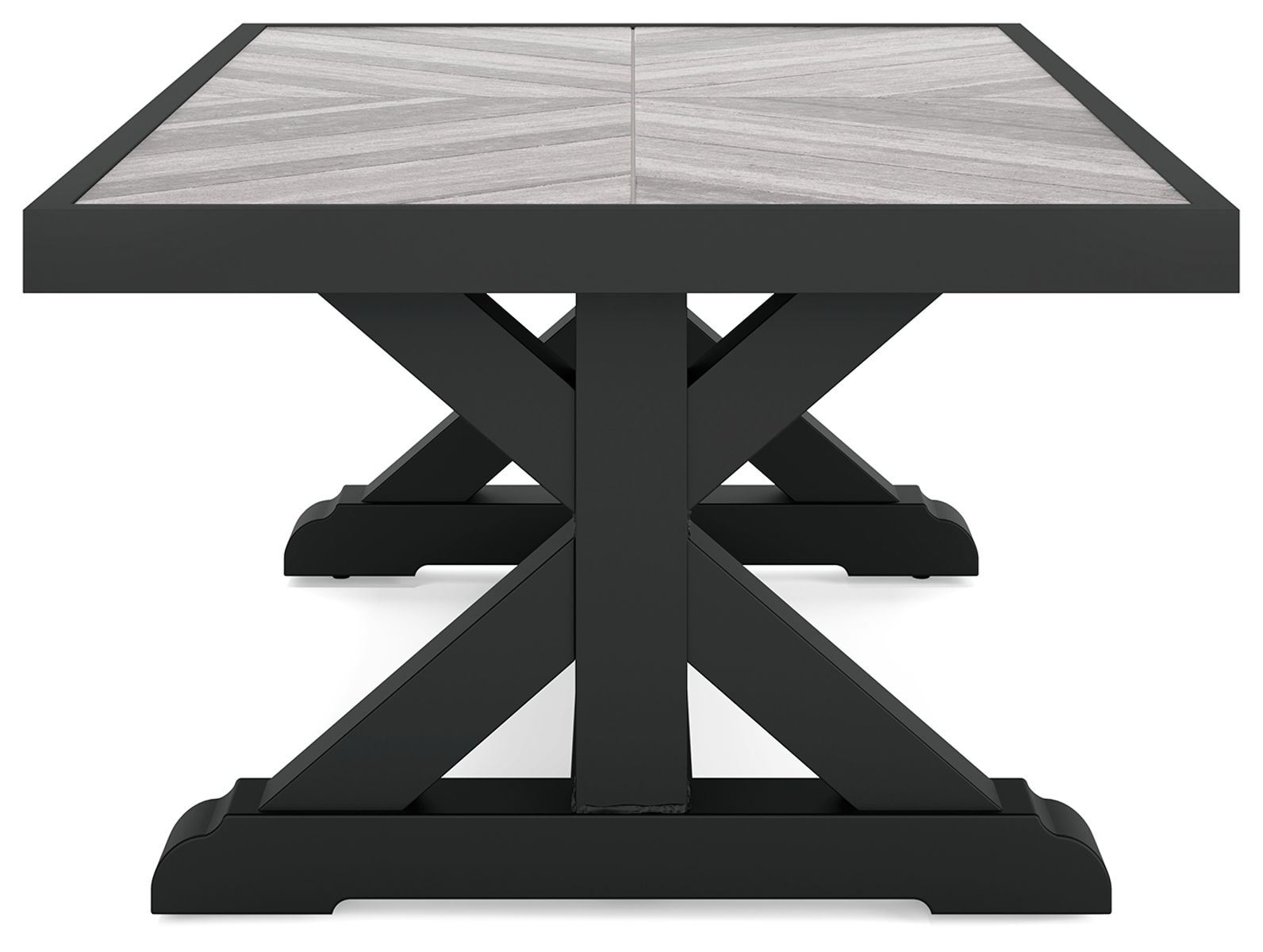 Beachcroft - Rectangular Cocktail Table - Black / Light Gray - Image 5