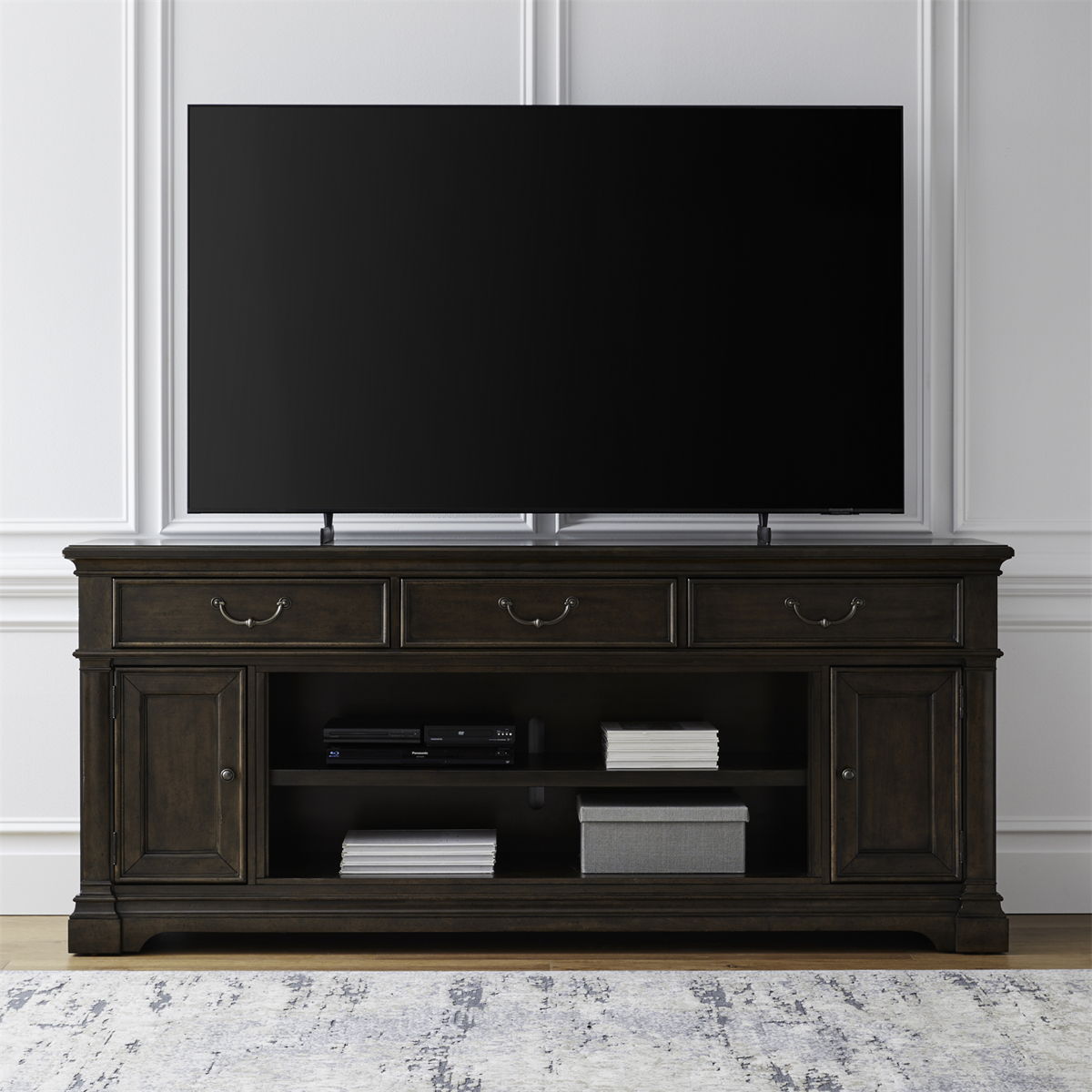 Fireplace TV Consoles - 84" Fireplace TV Console FTS - Brown