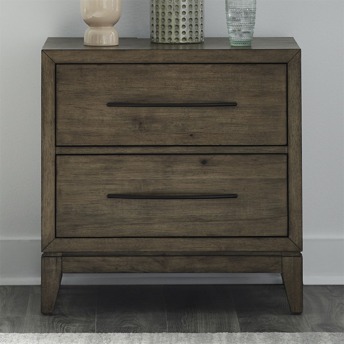 Shaker Lakes - Nightstand With Charging Station - Harvest Brown