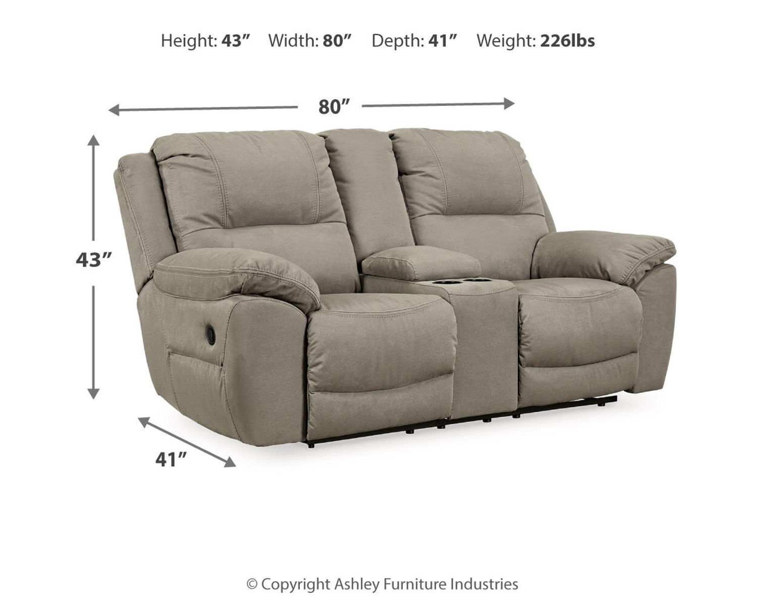 Next-Gen Gaucho - DBL Rec Loveseat w/Console - Putty - Image 7