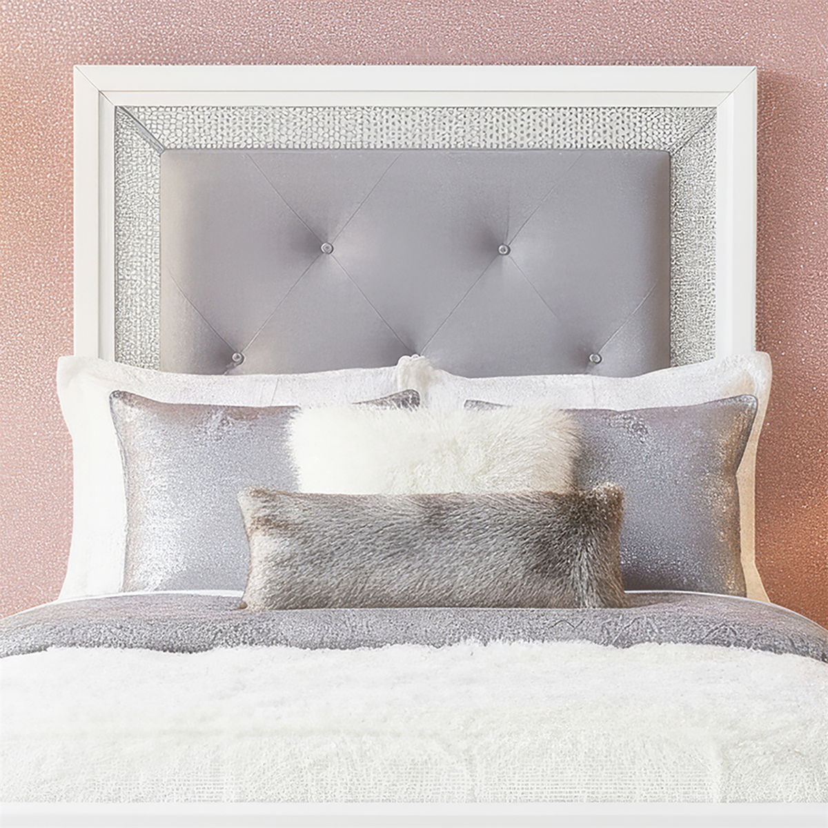 Reflections - Upholstered Panel Headboard With Lights
